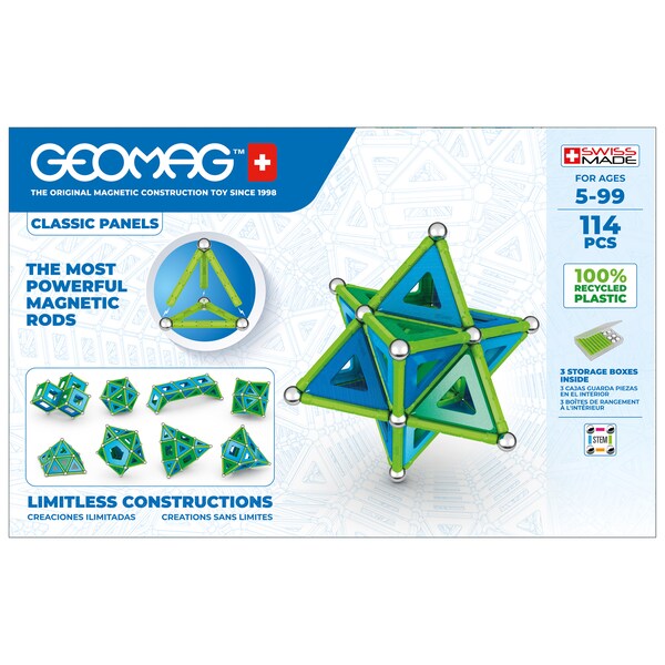 Geomag Green Line Panels, 114 Pieces